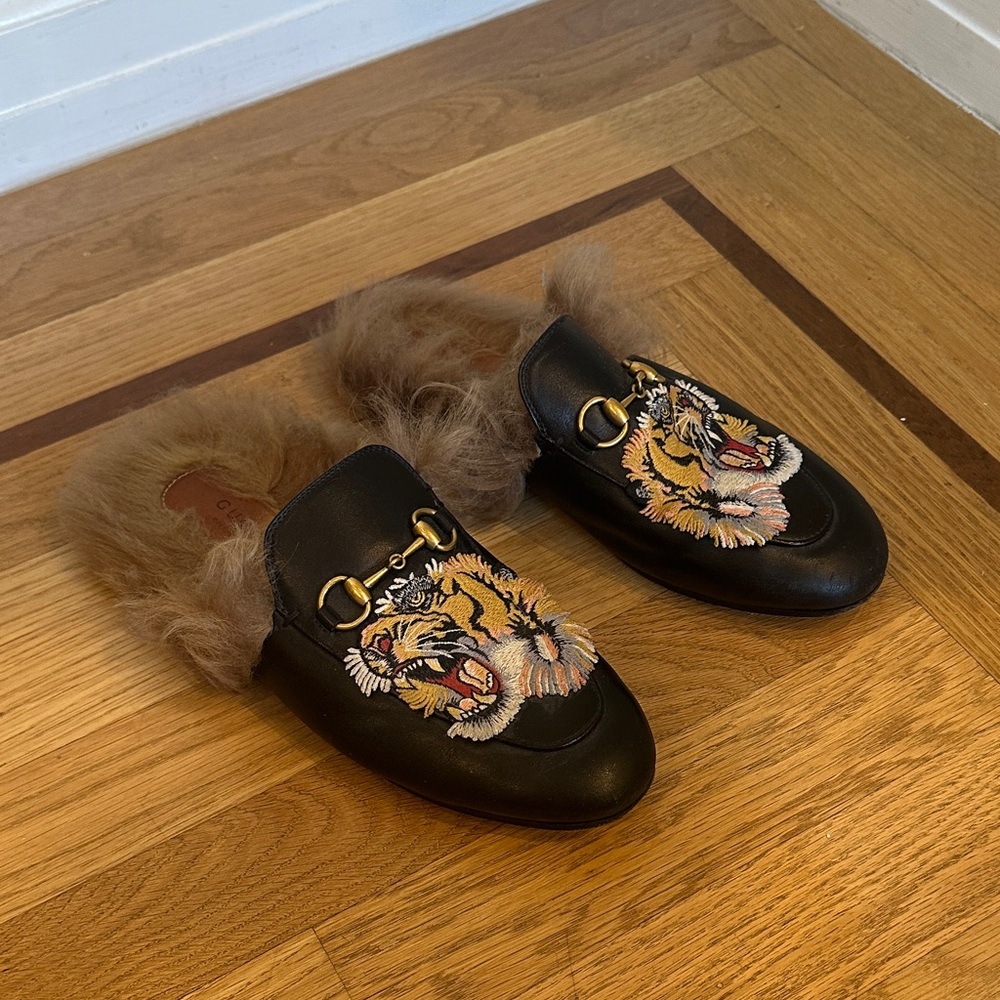 Gucci Princetown Tiger Fur Mule Slippers - Picture 9 of 10